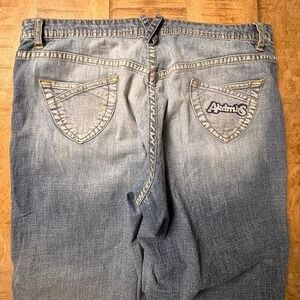 RARE Y2K skinny Akdmks blue denim jeans with studs and embroidery (0186)